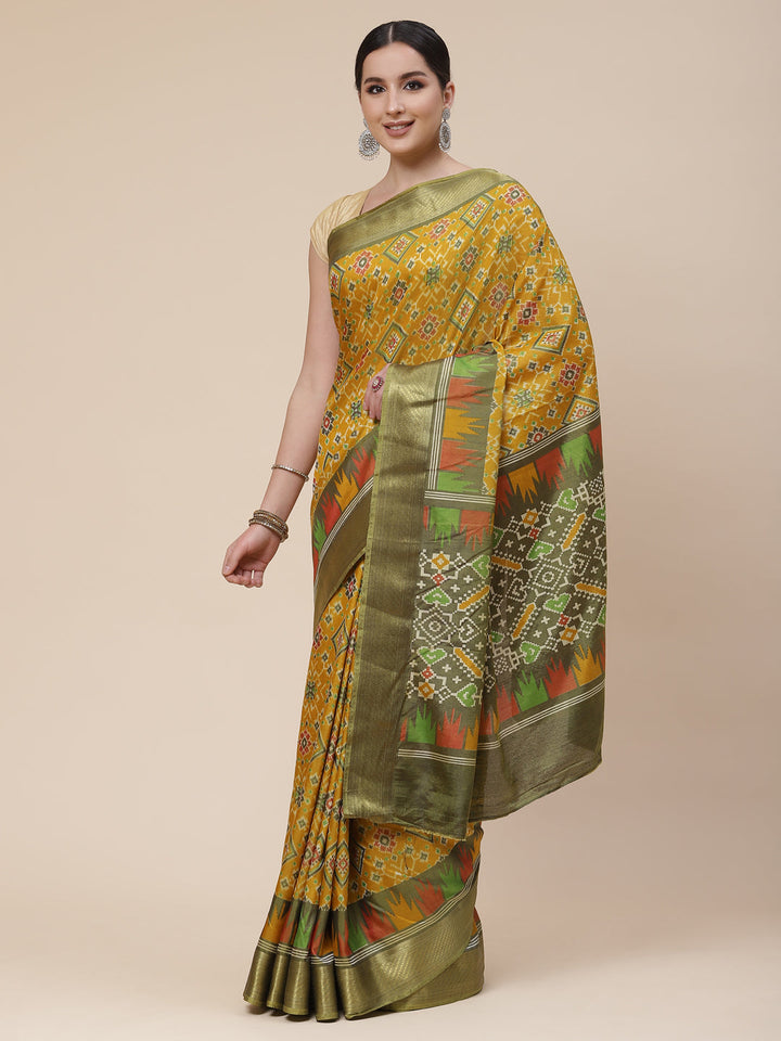 Patola Art Handloom Printed Saree
