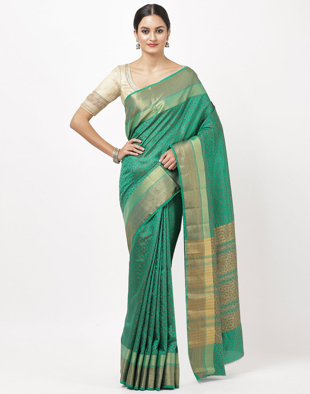 Rama Green Art Handloom Saree