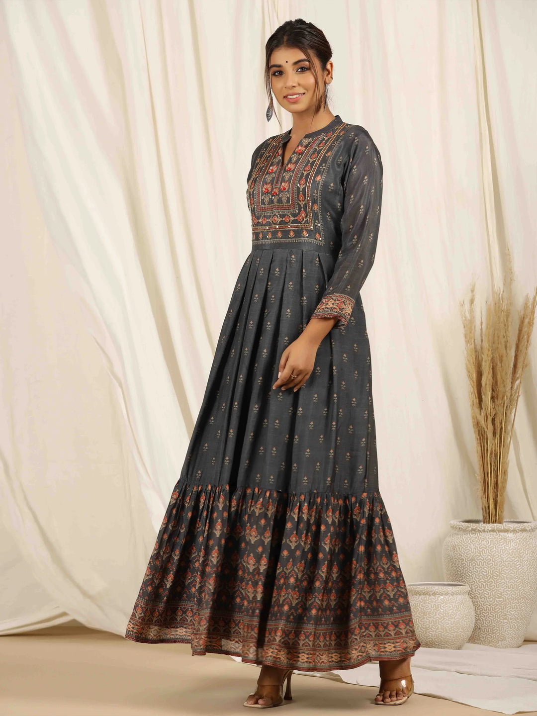 Printed With Embroidered Muslin Kurta