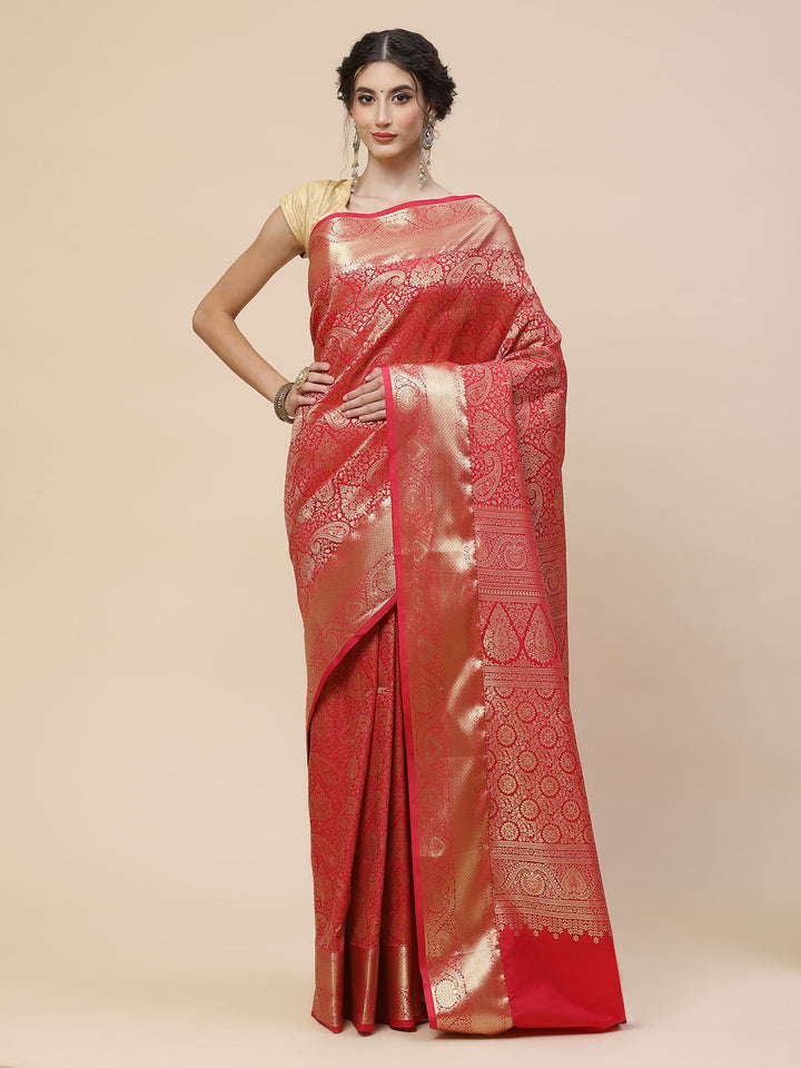 Brocade Zari Jaal Art Handloom Woven Saree