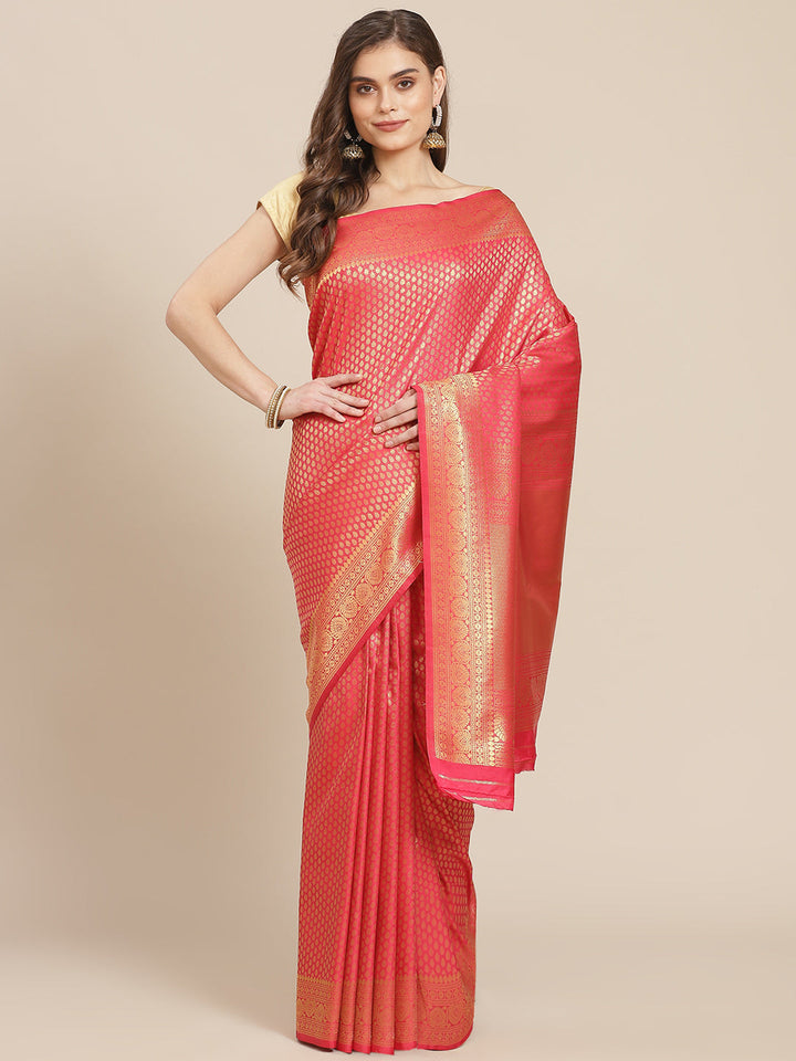 Brocade  Art Handloom Saree with Zari Border