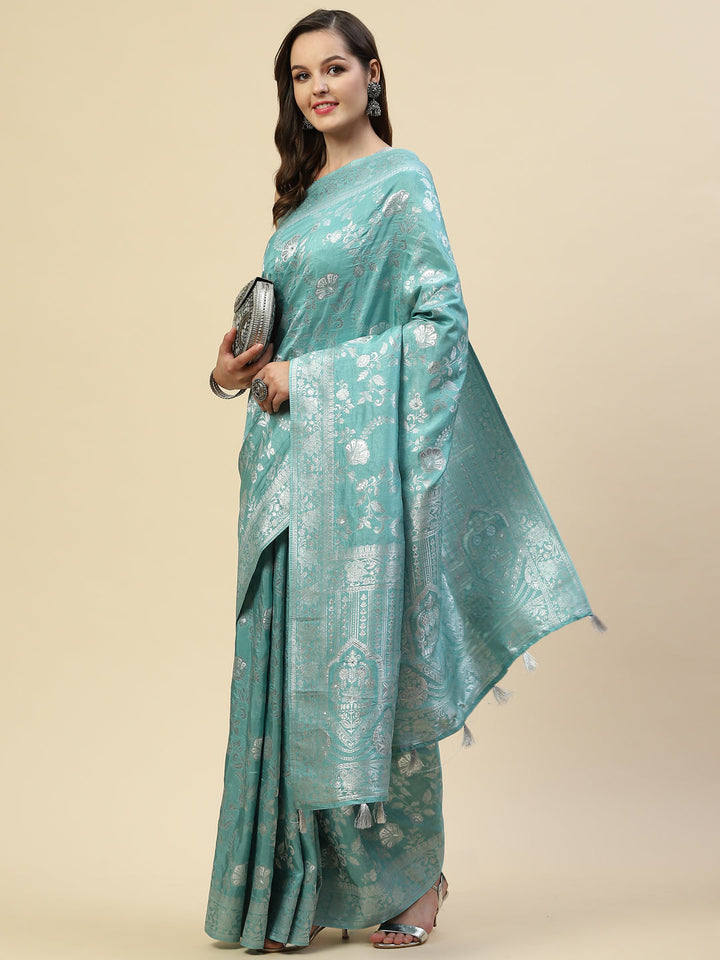 Zari Jaal Handloom Woven Saree