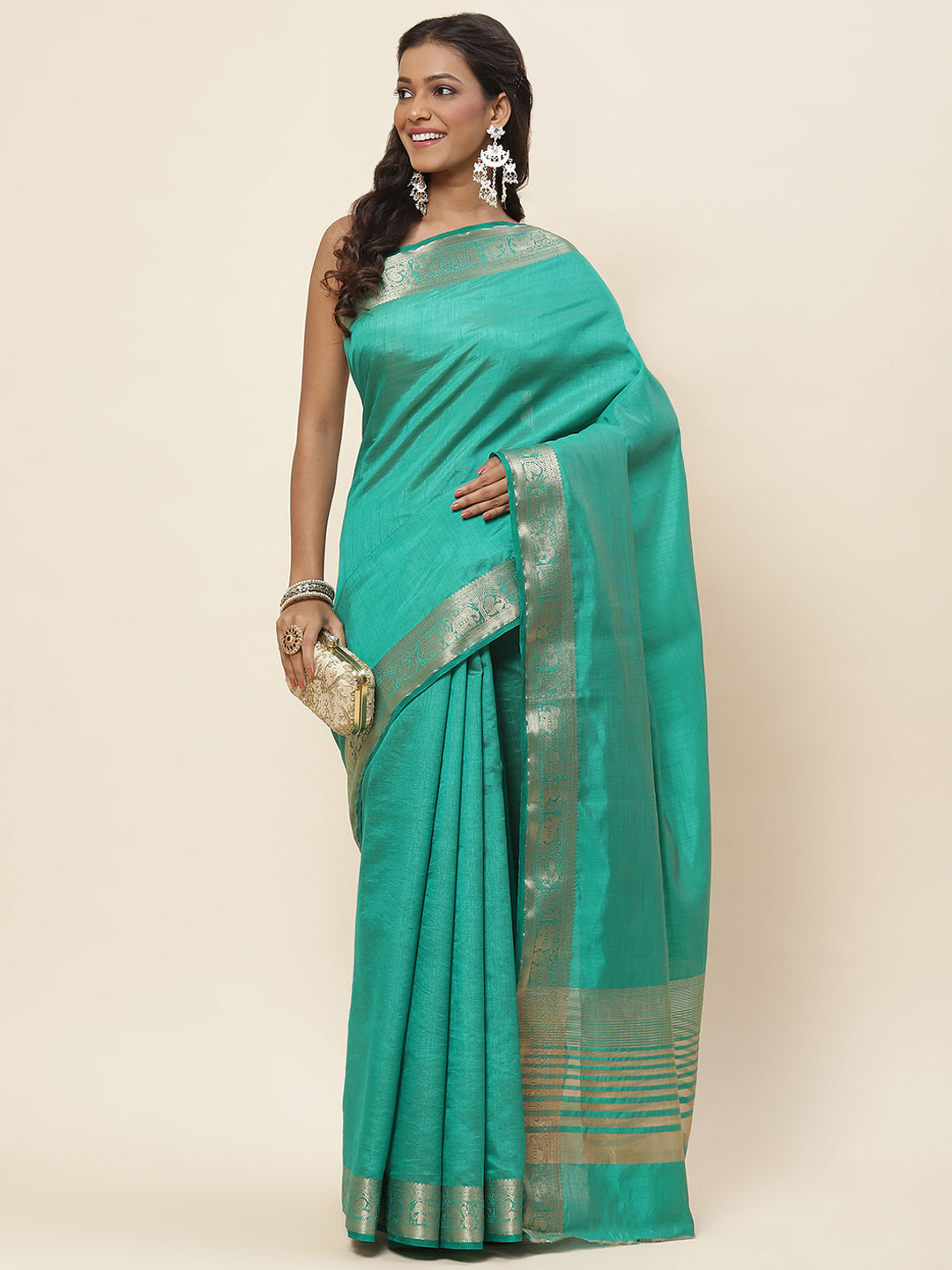 Zari Border Woven Handloom Saree