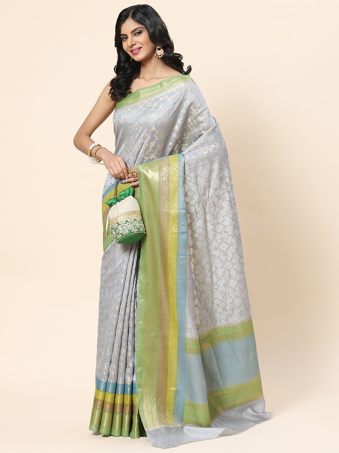 Zari Jaal Cotton Woven Saree