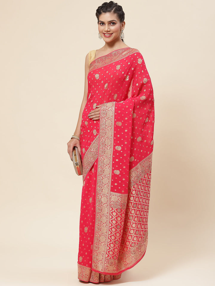 Floral Embroidered Georgette Saree