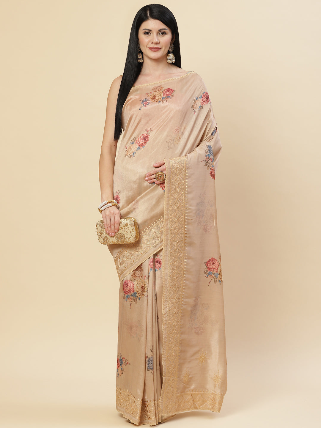 Digital Floral Printed Handloom Saree