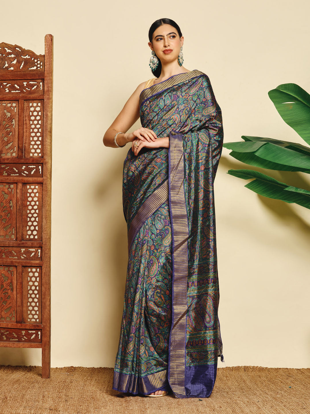 Paisley Printed Art Silk Saree