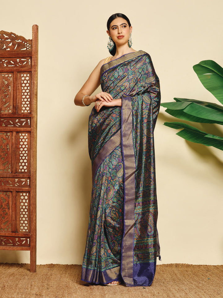 Paisley Printed Art Silk Saree