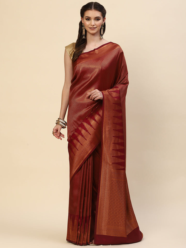 Brocade Zari Jaal Handloom Woven Saree