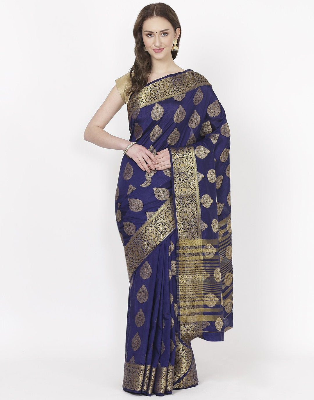 Navy Blue Art Handloom Saree