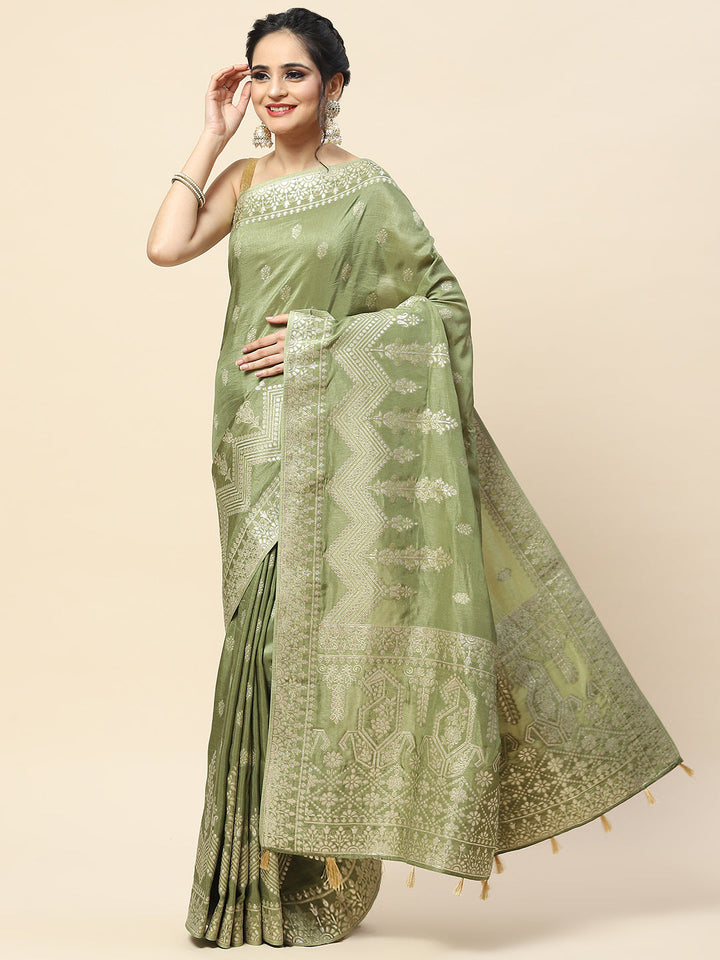 Zari Jaal Handloom Woven Saree