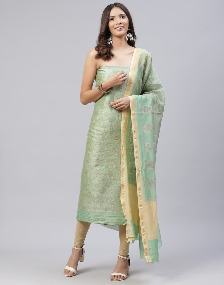 Printed Chanderi Suit Piece