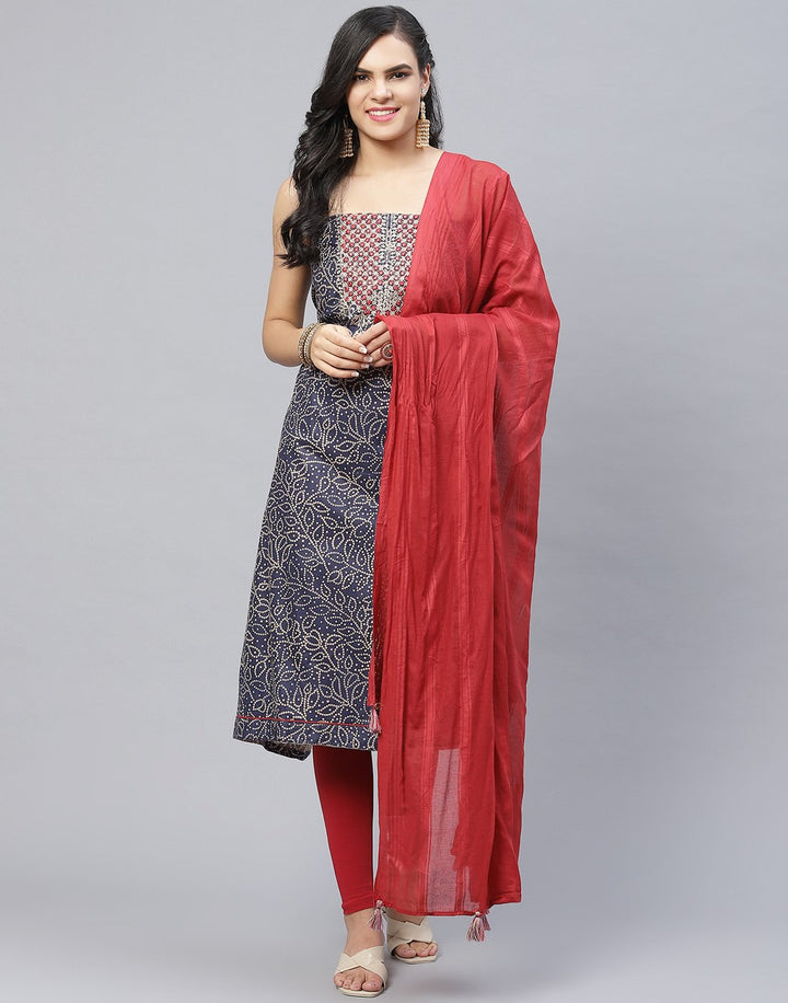 Cotton Printed Threadwork Suit piece