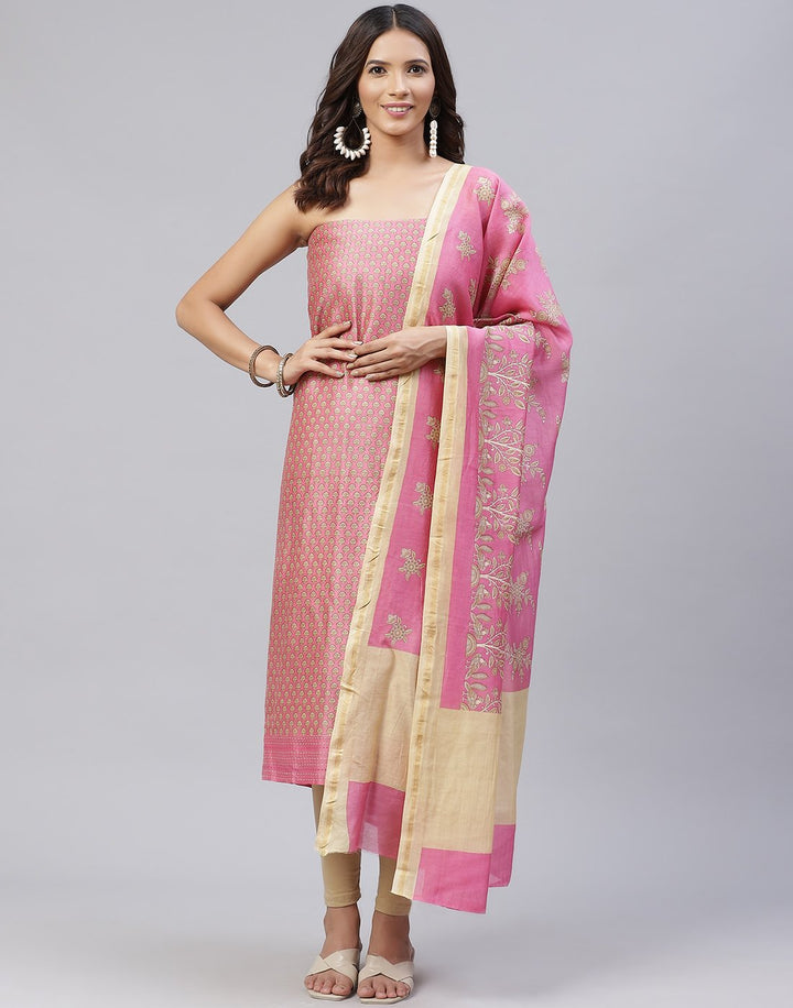 Fine Chanderi Printed Suit Piece