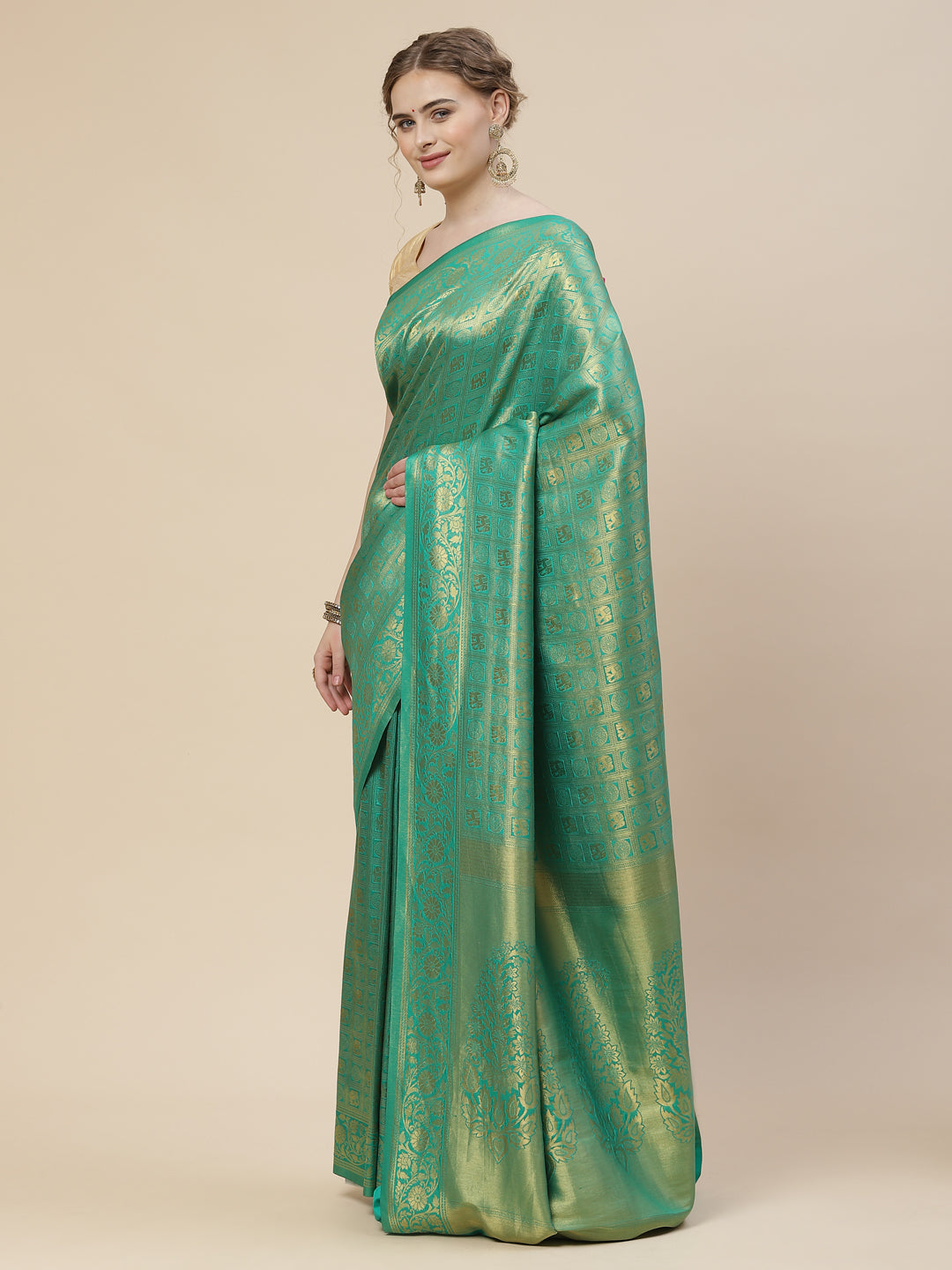 Brocade Zari Jaal Art Handloom Woven Saree