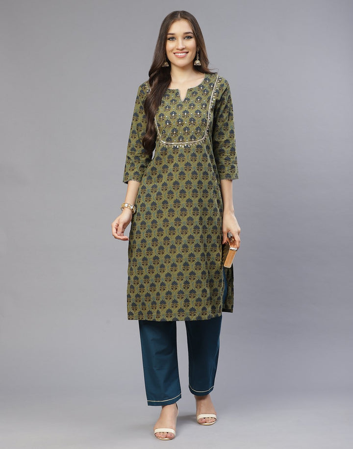 Cotton Printed Kurti with Pant