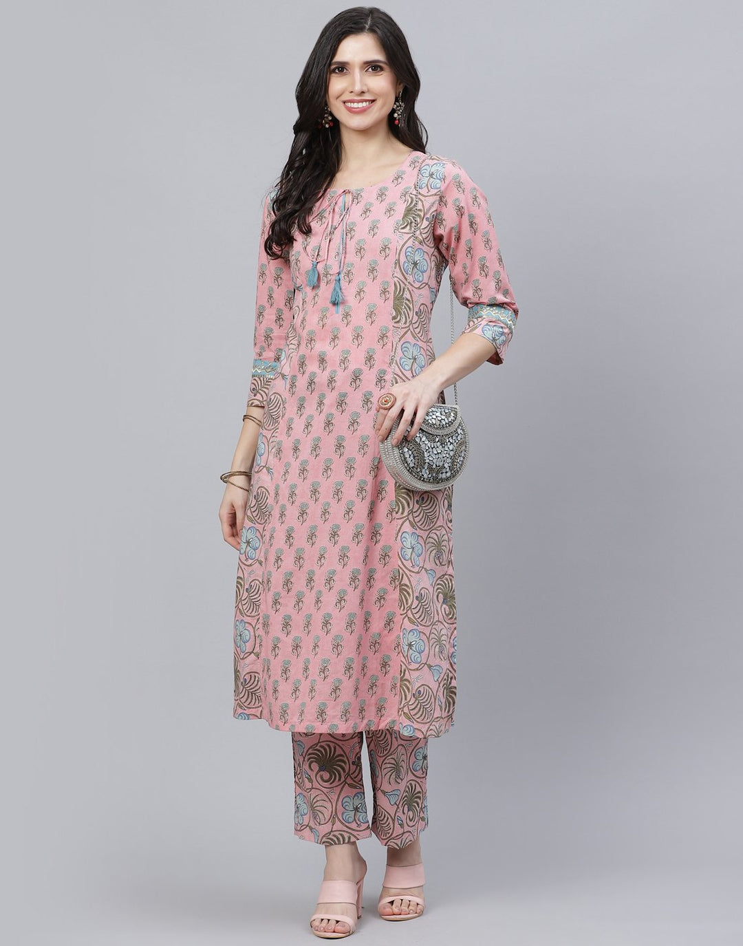 Printed Cotton Kurti Pant Set