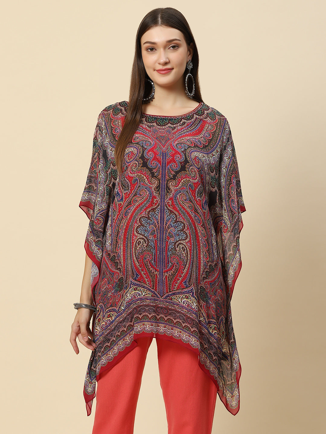 Digital Printed Georgette Kaftan Kurta