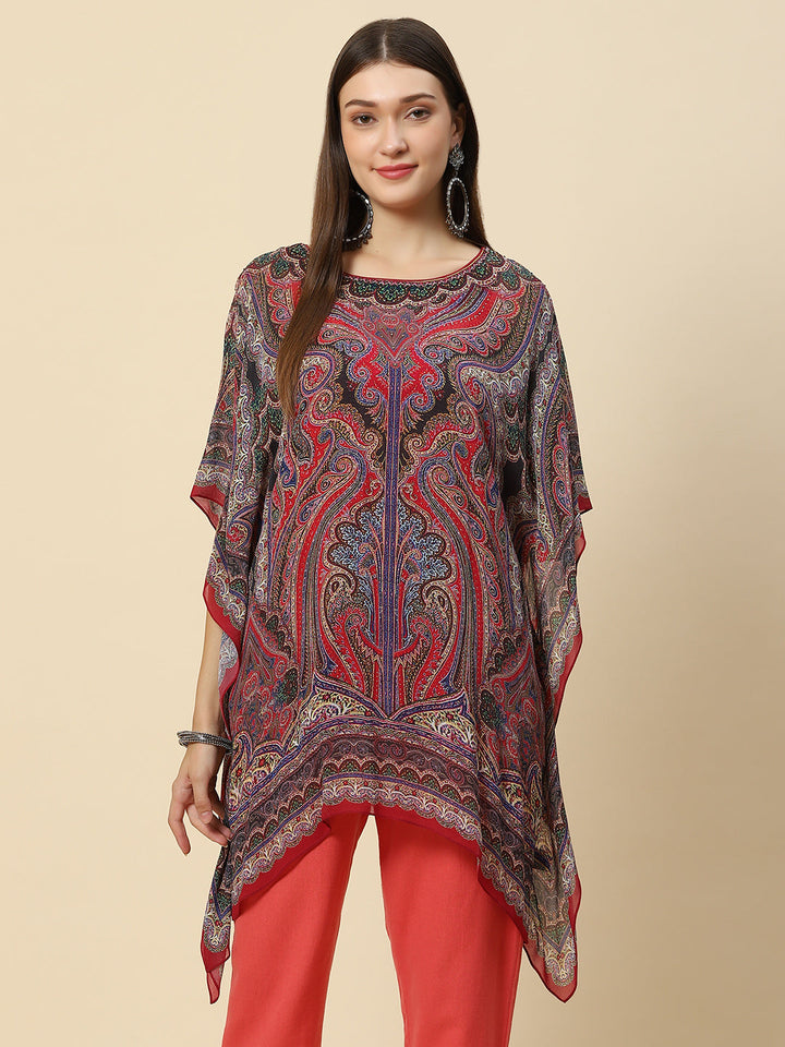 Digital Printed Georgette Kaftan Kurta