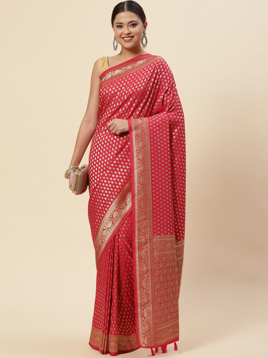 Zari Booti Handloom Woven Saree