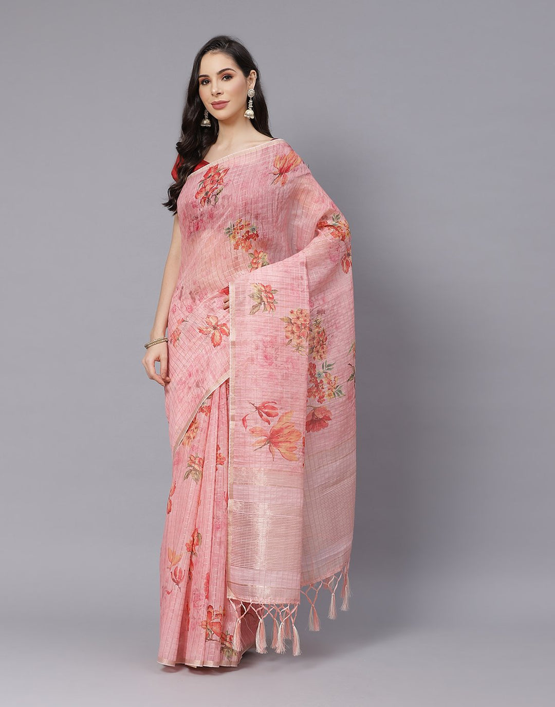 Digital Floral Linen Printed Saree