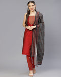 Chanderi Embroidered Suit Piece with fancy dupatta