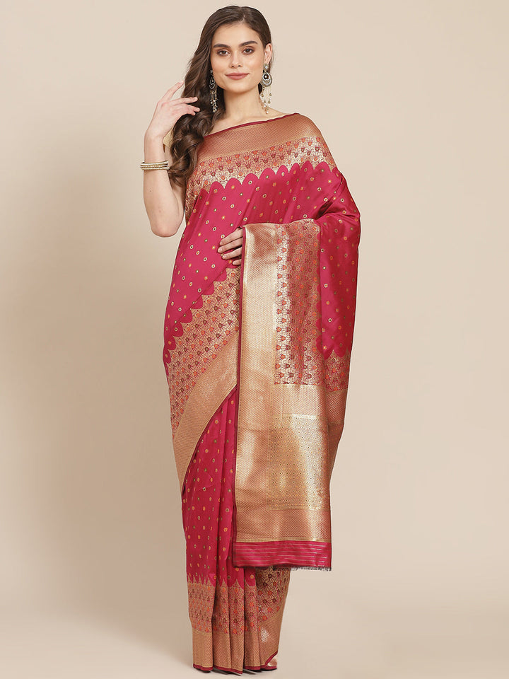 Banarasi Saree with Zari Border Booti
