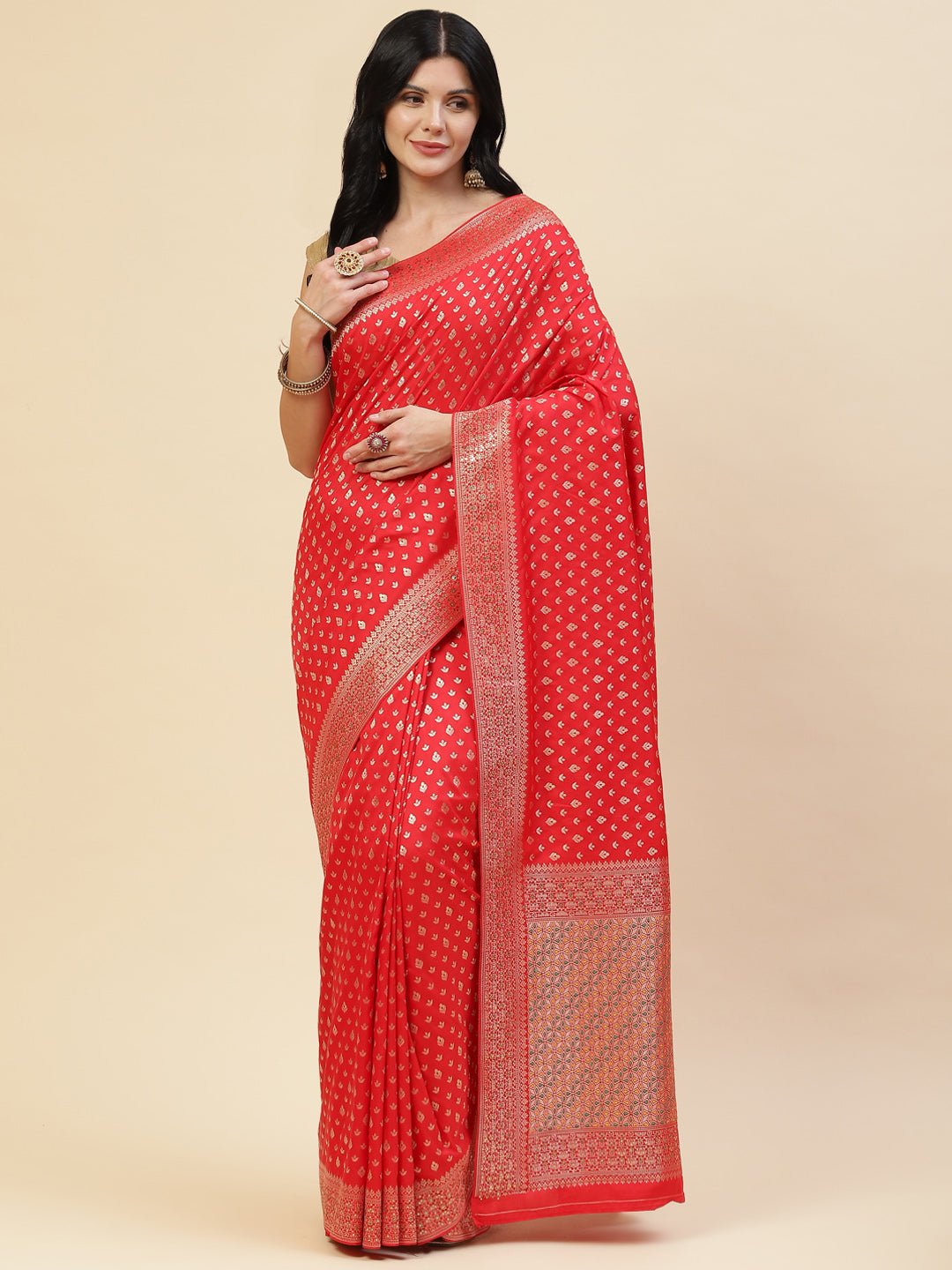 Stone Booti Banarasi Woven Saree