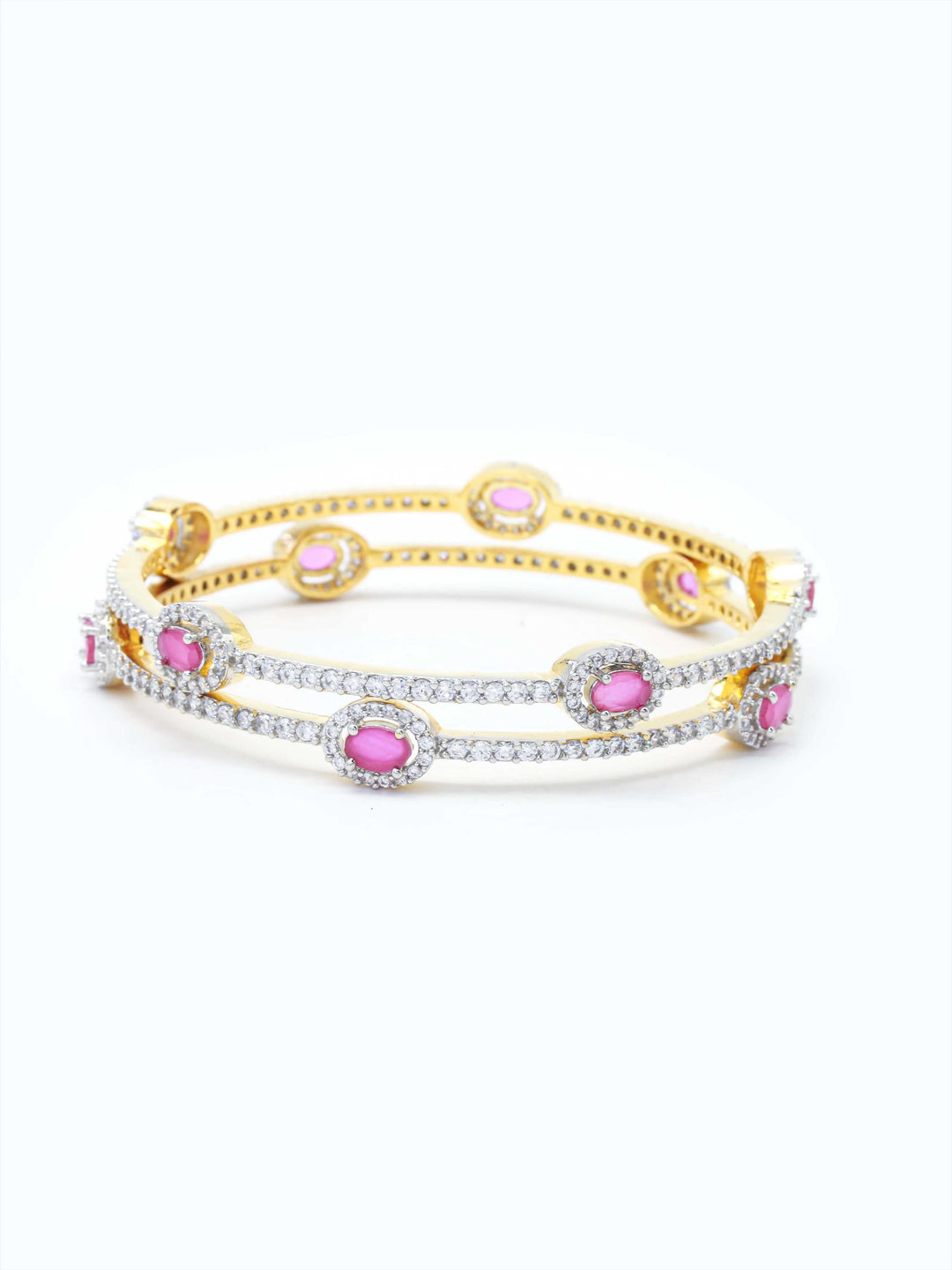 Golden And Diamond AD Bangles Set