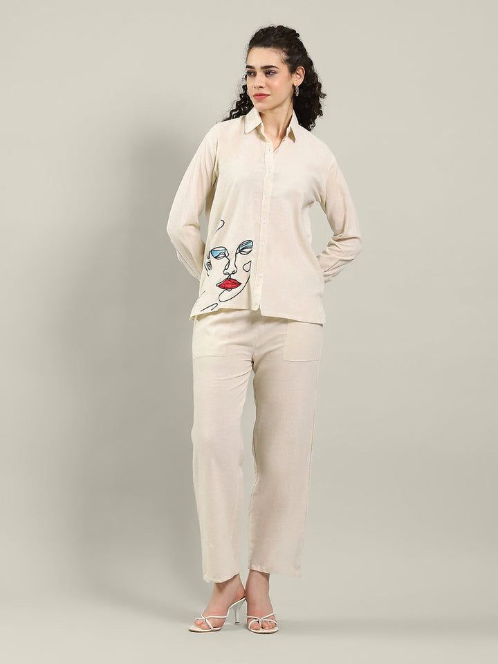 Printed Cotton Blend Kurta With Pants