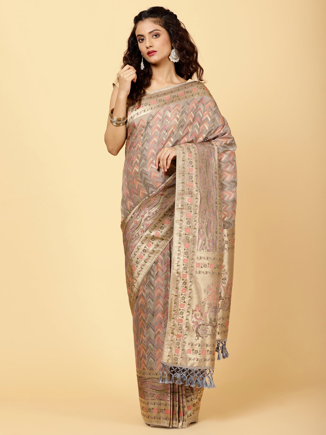 Zari Organza Woven Saree