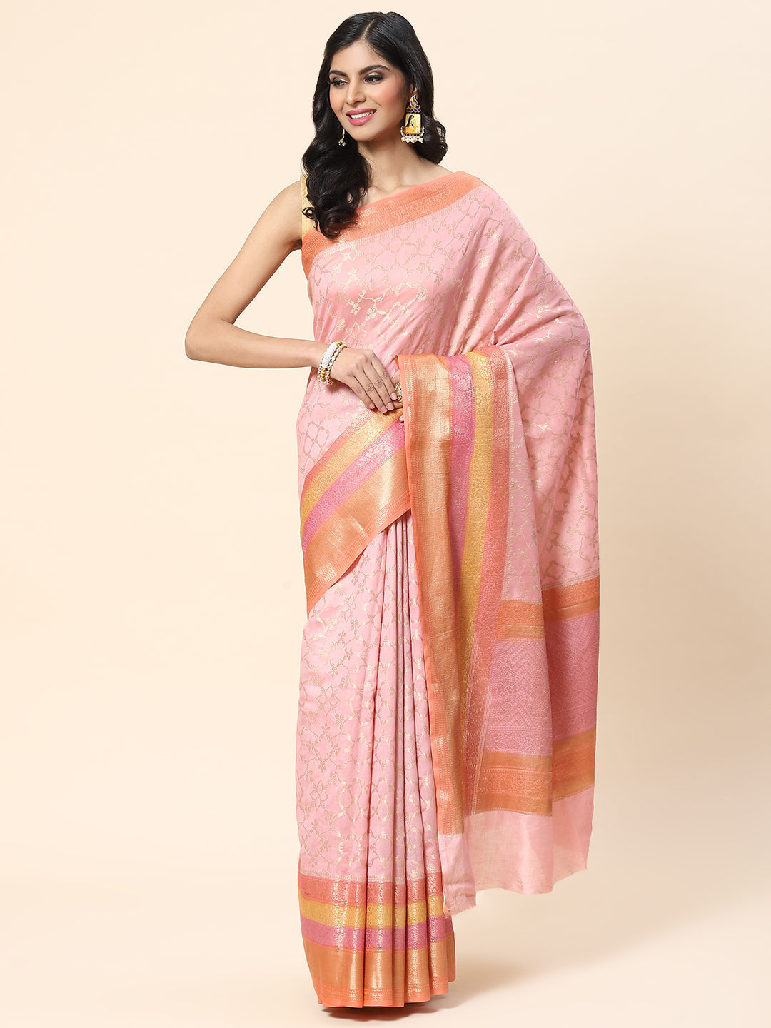 Zari Jaal Cotton Woven Saree