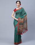Cotton Printed Saree With Sequence Work
