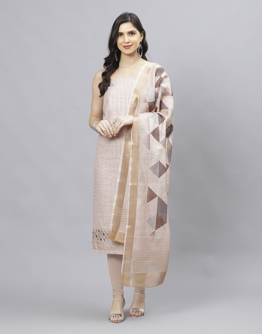Chanderi Embroidered Suit piece