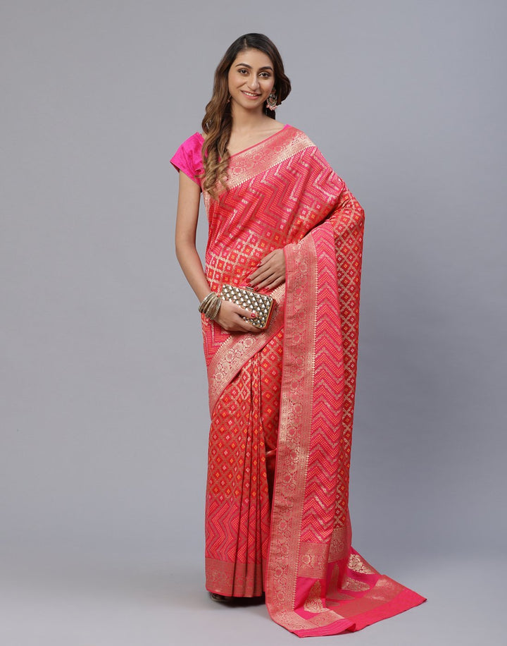 Woven Banarasi Zari Jaal Saree