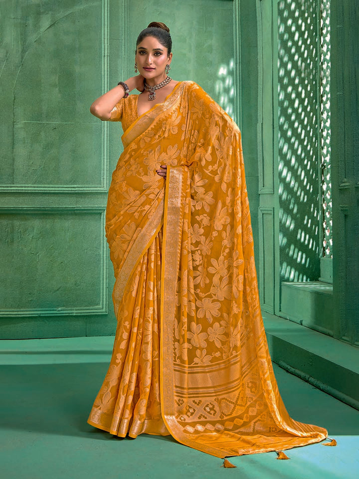 Floral Printed Georgette Saree