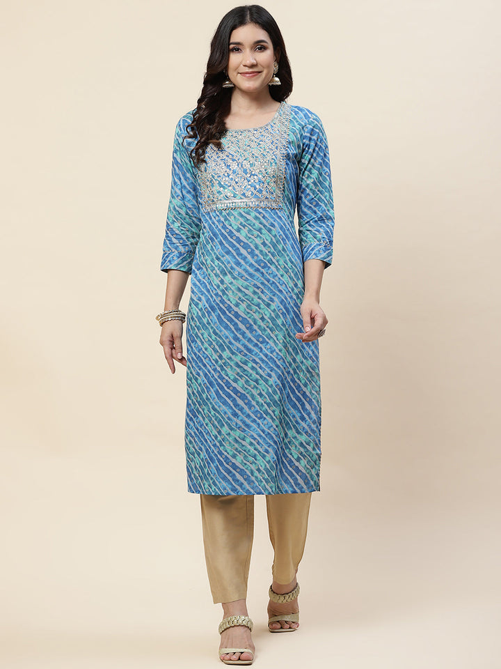 Leheriya Printed Cotton Kurta