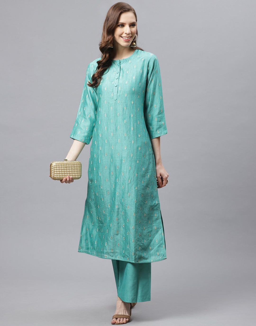 Embroidered Chanderi Kurti with Palazzo