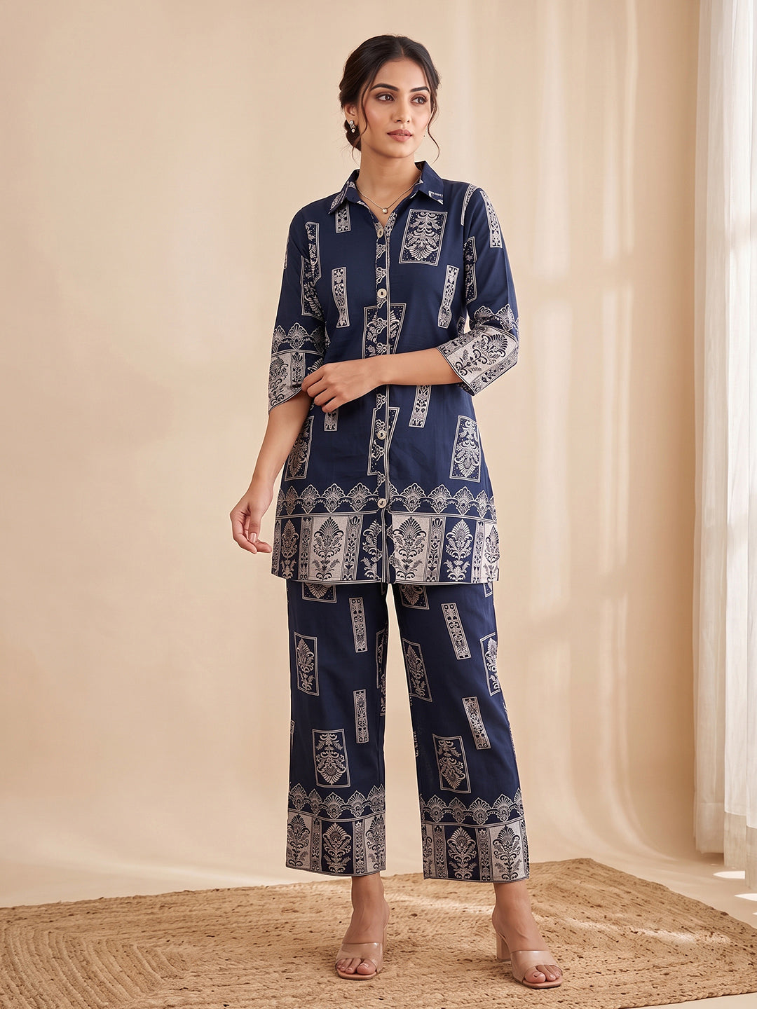 Embroidery Cotton Blend Kurta Set