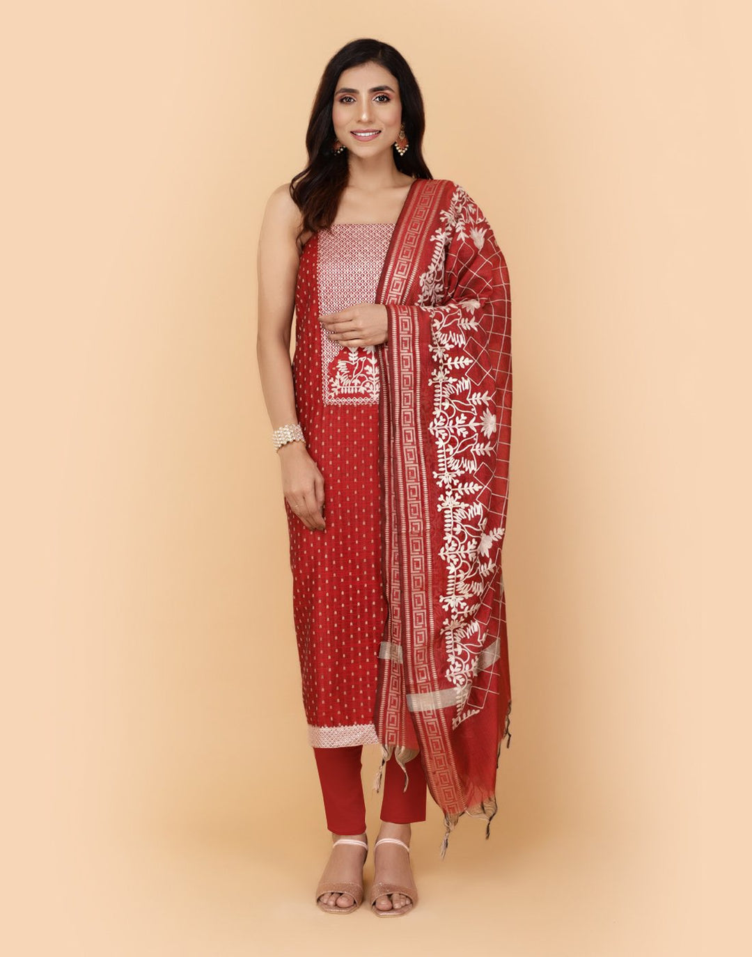 Embroidered Chanderi Suit Piece