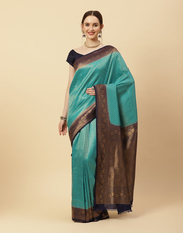Woven Brocade Zari Booti Art Handloom Saree