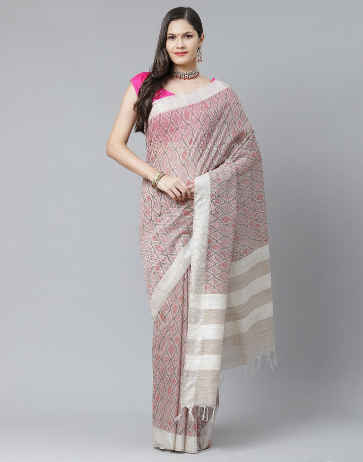 Abstract Print Cotton Saree