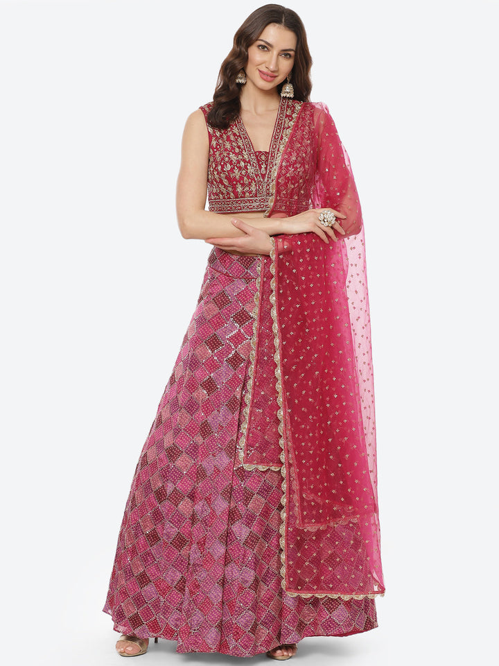 Sequence Georgette Lehenga With Choli And Net Dupatta