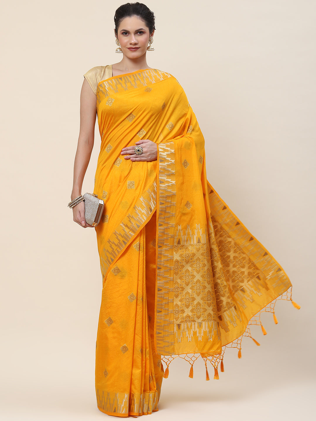 Zari Border Woven Handloom Saree