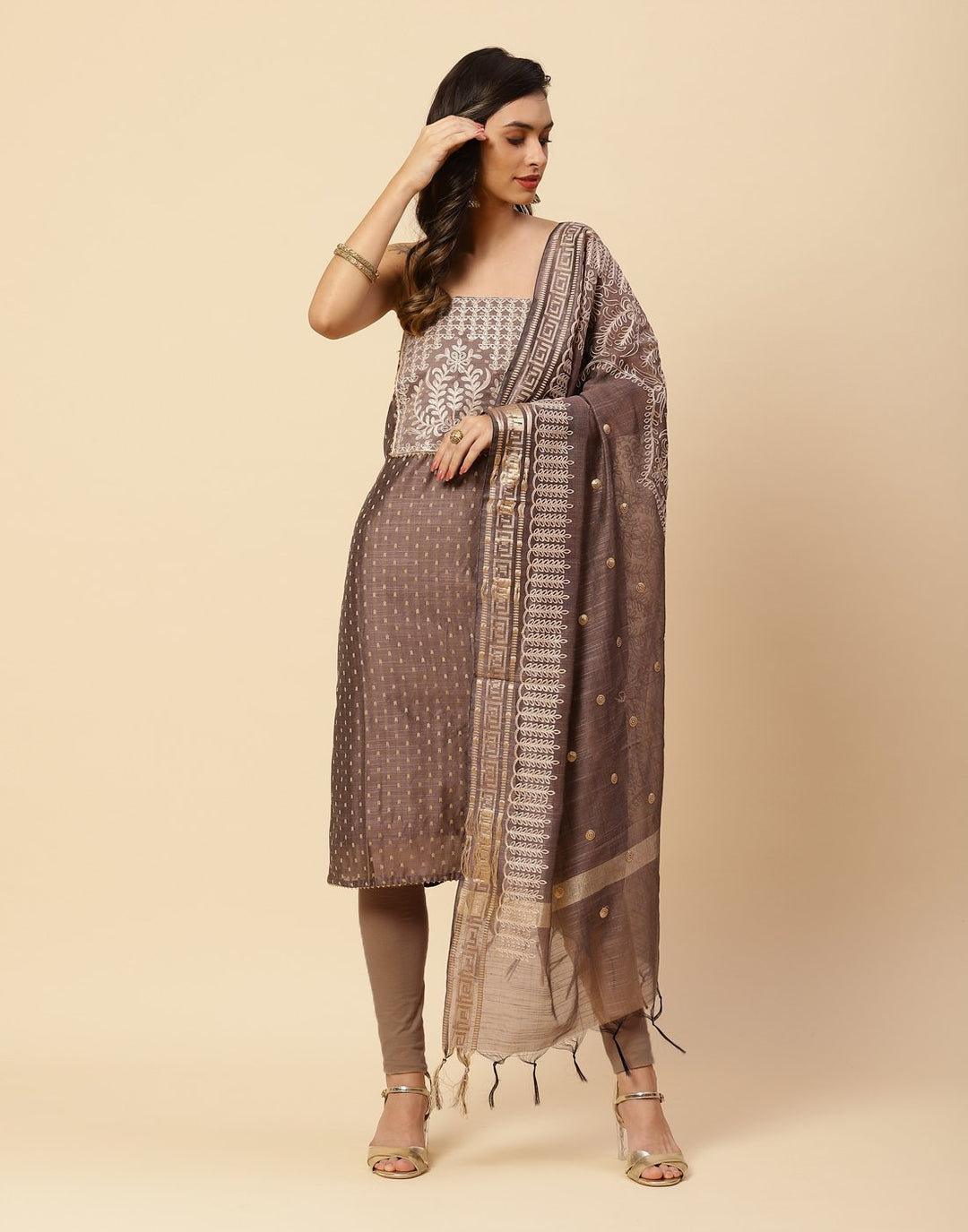 Embroidered Chanderi Suit Piece