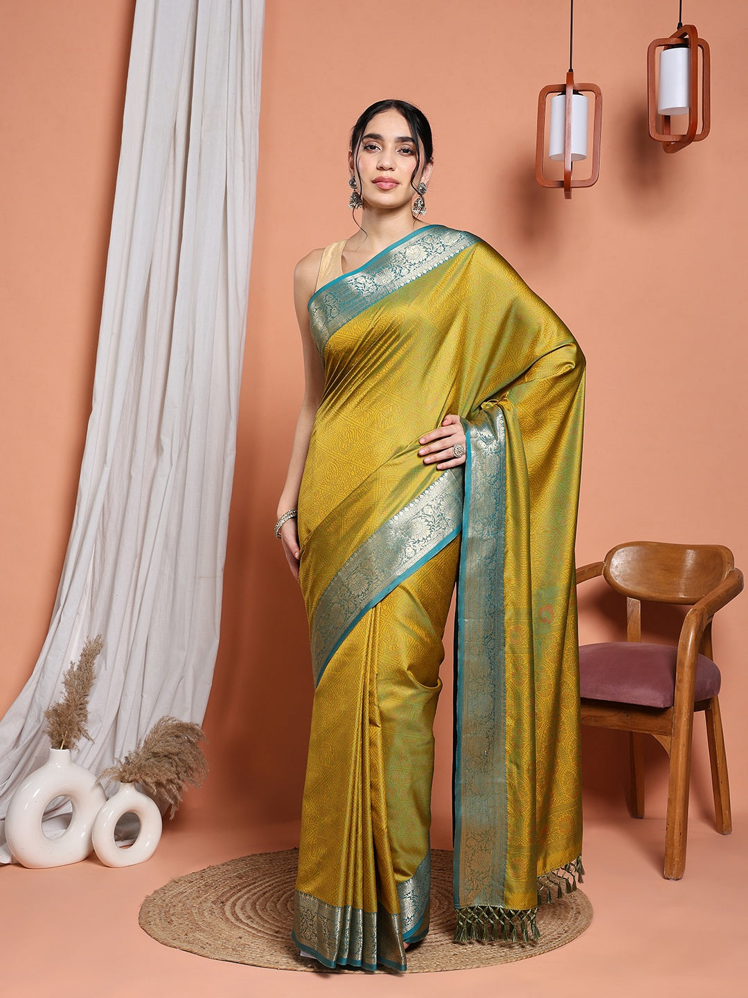 Woven Design Art Silk Lake Blue Saree
