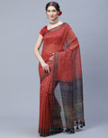 Cotton Printed Saree With Sequence Work