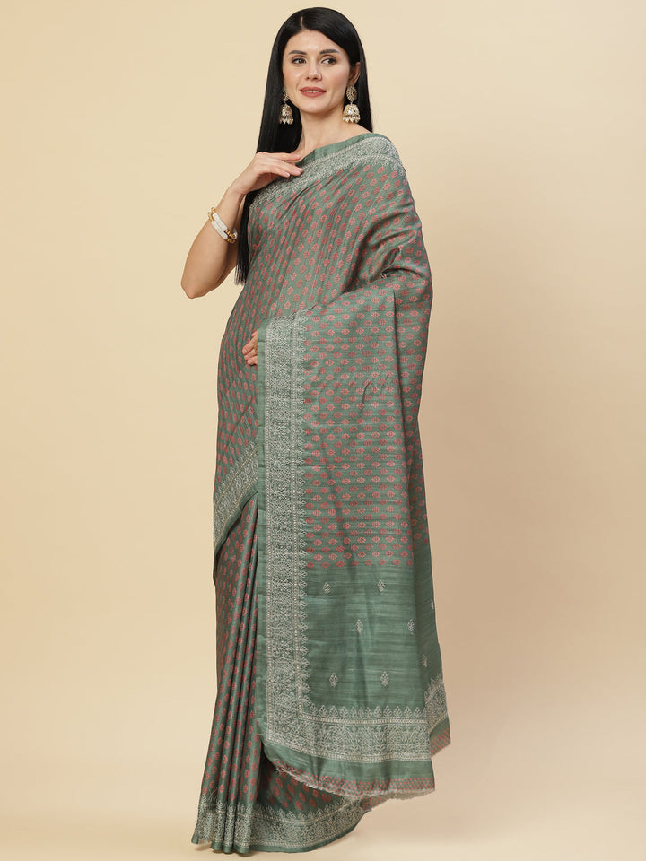 Digital Printed Tussar Saree