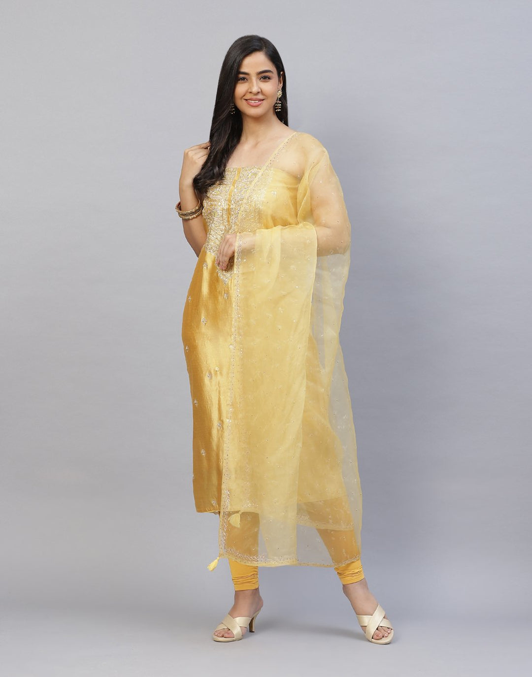 Embroidered Handloom Dupion Suit Piece