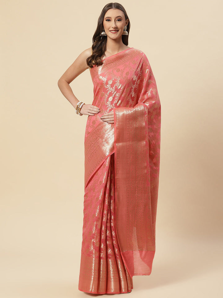 Zari Jaal Cotton Woven Saree